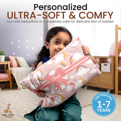 Personalized Pillow For Kids, Super Soft Cotton Kids Cushion - 12 X 18 Inches | Custom Name, For 5 Years Old Kids, Adorable Prints | For Head, Neck Support Baby Pillow - Pillow 13