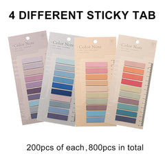 Sticky Tabs, Transparent Sticky Notes, Flags Pastel Book Tabs, Annotation Tabs Markers - 800 Pcs