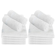 Kuber Industries Cotton Face Towel 400 Gsm Large Size | Multiuses Dot Printed Soft Cotton Face Towel (White)- Pack Of 12