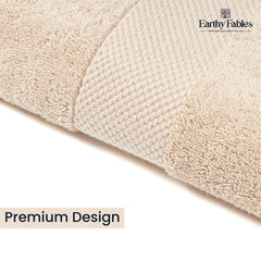 Earthy Fables Premium Face Towels 800 Gsm | Ultra Soft, Quick Dry & Highly Absorbent, For Gym, Travel & Acne-Prone Skin | Set Of 4 (Beige)