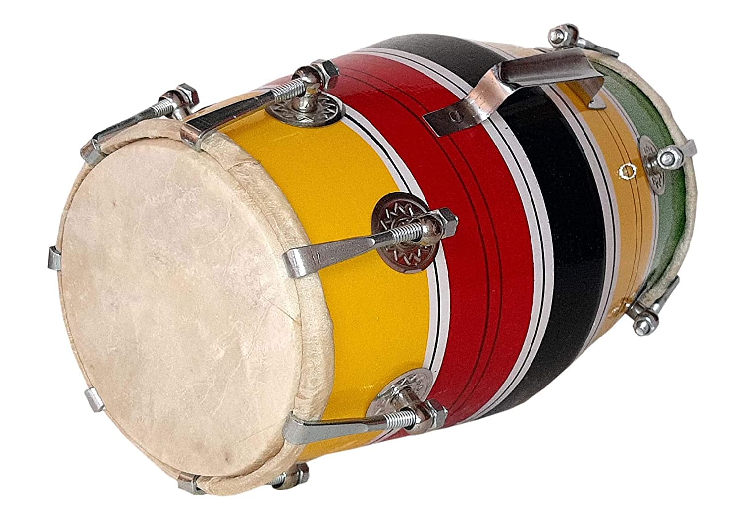 Wooden Musical Instrument Baby Dholak Drum Nuts & Bolt - Multicolor | Dholak For Festival, Wedding, Satsang - Very Easy To Tune