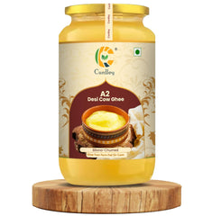 Pure A2 Desi Pure Handmade Cow Ghee By Curdlay | High In Protein Fiber Healthy Nutrients Desi Ghee Good For Baking | (1 Litr) 33.8 Ounce | Jar Pack