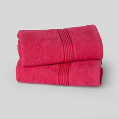 Kopa Quick Dry 100% Cotton Soft Terry Hand Towel 380 Gsm | Quick Dry 100% Cotton Super Absorbent, Lightweight (D'Ross) Hand Towel (Pink)- Pack Of 2
