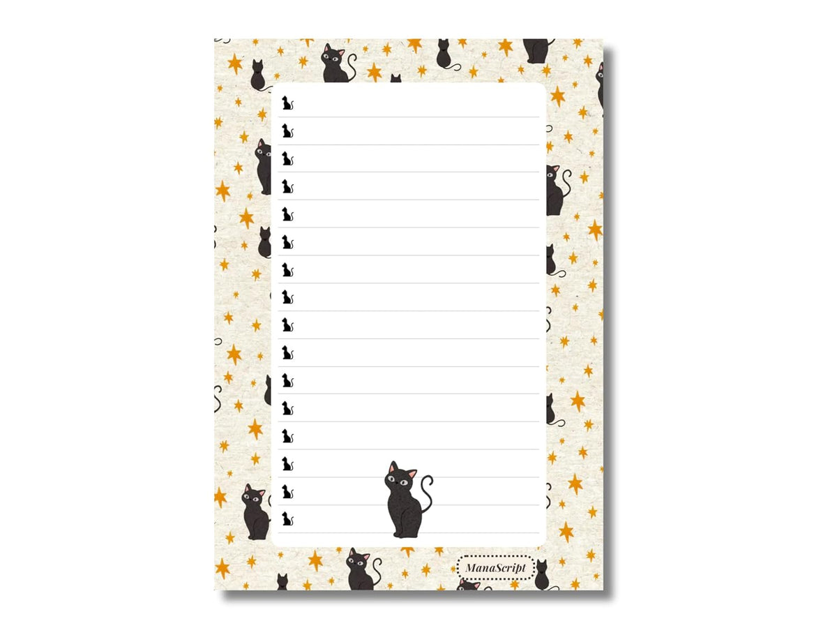 A5 Notes/To Do List Notepad, Beautiful Daily Checklist Pad, Tear-Off Sheets (Black Cat) Pack Of 1