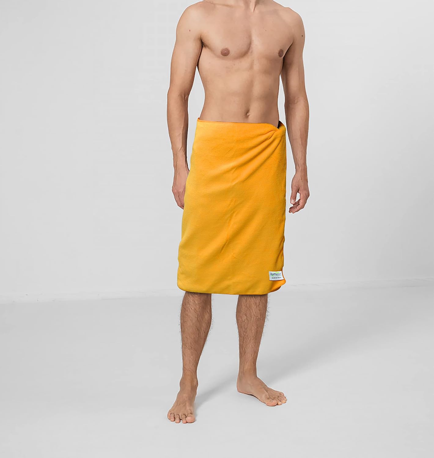 Softspun Microfiber Gym & Sports Sweat Towel 340 Gsm | Ultra Absorbent Lightweight Ultracompact Quick Drying For Working Out, Camping Hiking Travel Men & Women (Orange)