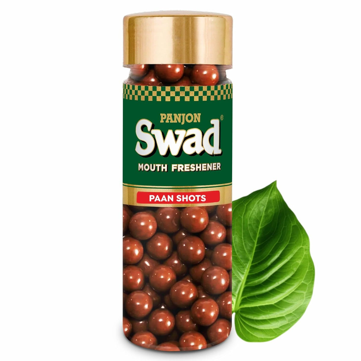 Panjon Swad Paan Shots 180gm, (Instant Paan Candy Mouthfreshner) Toffee Balls | 1 Bottle