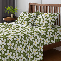 Double Bedsheet With 2 Pillow Covers - 90 X 100 Inches, Green | Soft, Breathable & Skin-Friendly Bedding For Daily Use | Machine Washable & Long-Lasting