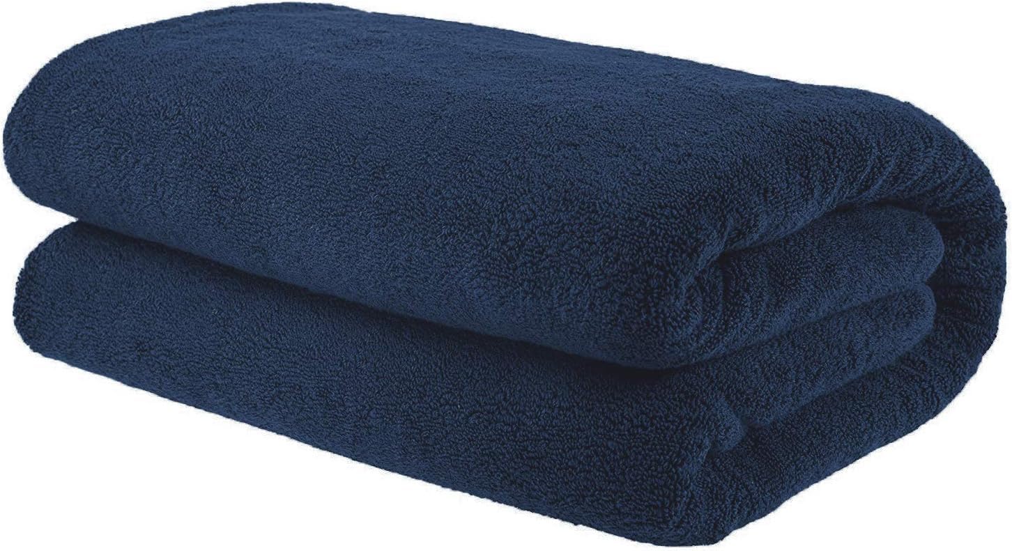 Elstone Home With Device Extra Large Premium Cotton Towel 700 Gsm | Ultra Soft & Super Absorbent Hotel & Spa Quality Towel (Dark Blue)