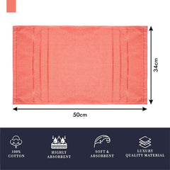 Kuber Industries Face Towel 1000 Gsm | Towels For Daily Use Workout Hand Towel | Lining Design | Pack Of 5 (Orange & Green)