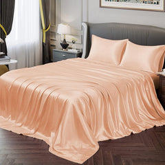 1 Double Bedsheet For Queen Size With 2 Pillow Covers - 90 X 100 Inches, Peach | Perfect For Romantic Night, Excellent Gift For All Celebrations Bedsheet