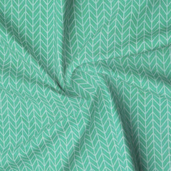 1 Single Bedsheet With 1 Pillow Cover - 48 X 72 X 8 Inches, Green & White | All Around Elastic Fitted Bedsheets | Hand Wash Or Machine Wash Warm
