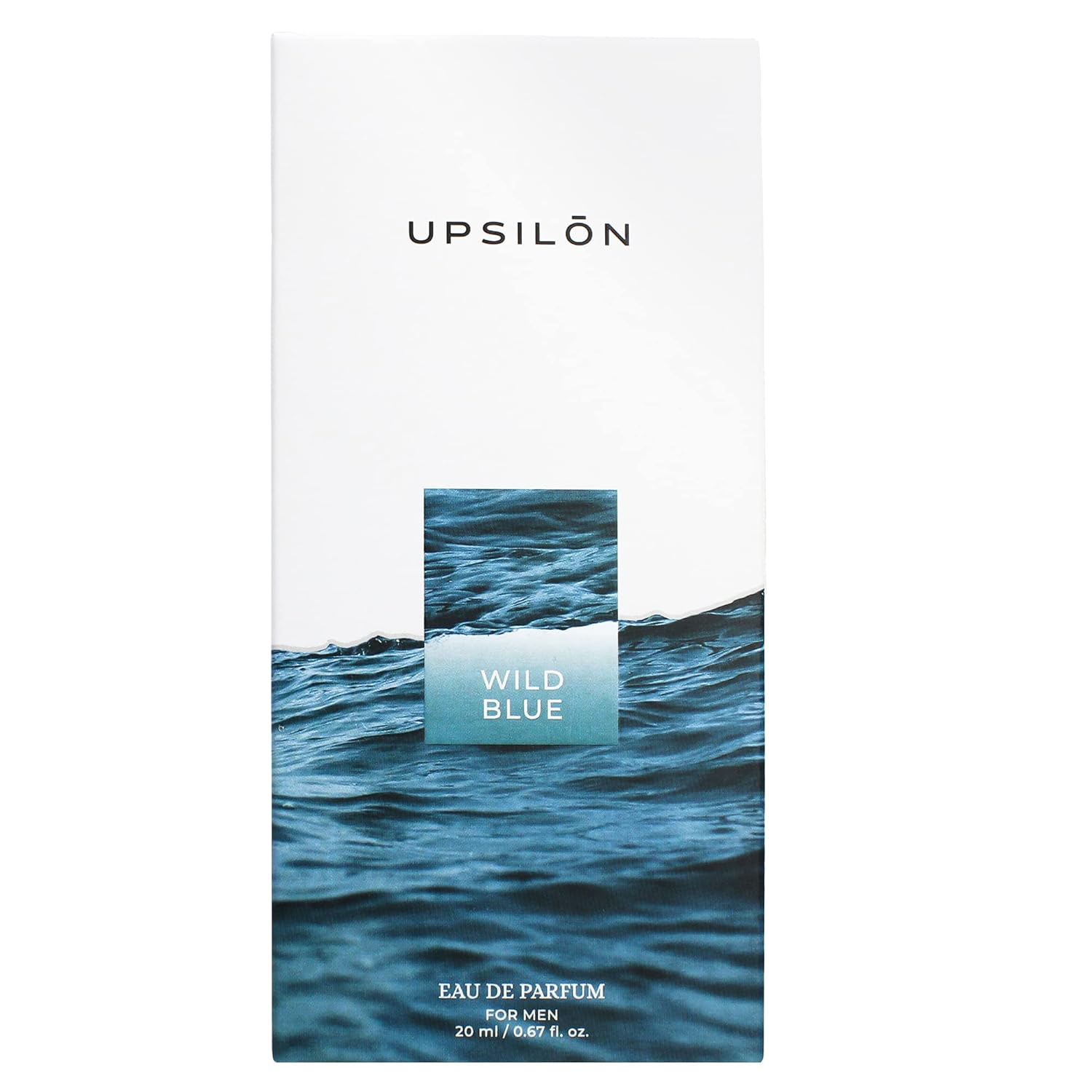 Upsilon Wild Blue Eau De Parfum For Men 20ml 0.6 Fl.oz. Long Lasting Fresh & Powerful Fragrance | Travel Friendly