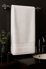 Bombay Dyeing 100% Cotton Tulip Bath Turkish Towel 500 Gsm | Super Soft & Ultra Absorbent Bath Towel (White)