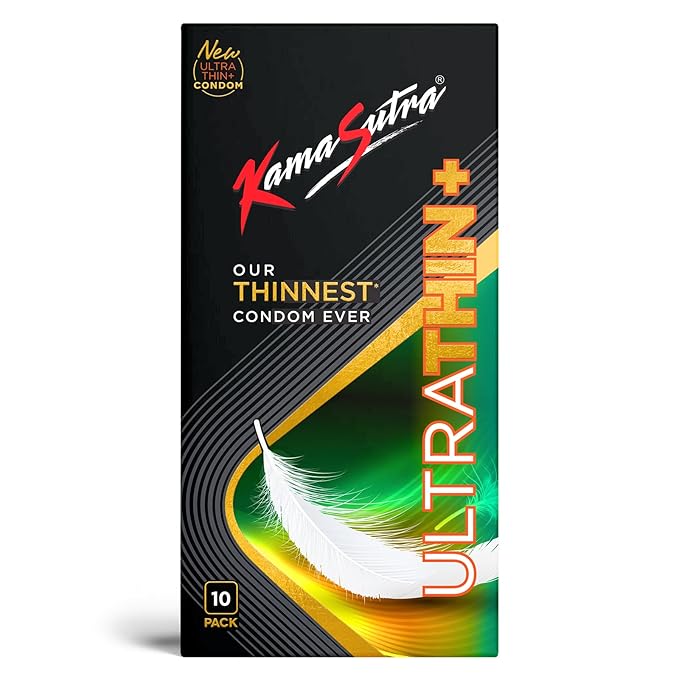 Kamasutra Ultrathin+ Condoms For Men For Closest Feel For Couple, Clear, 10 Count