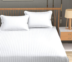 Wrinkle Resistant King Size Bedsheet With 2 Pillow Cover - 108 X 108 Inches, White | Smooth, Breathable, Comfortable Double Bedsheet