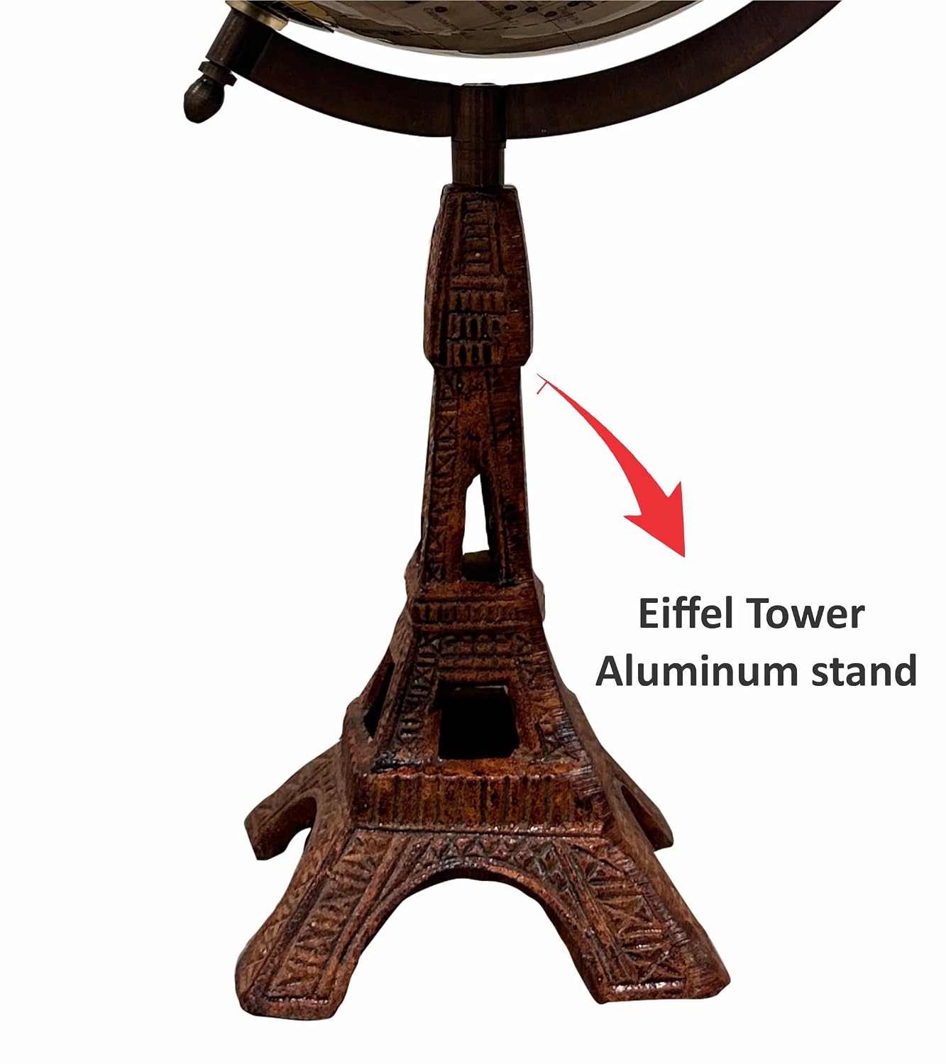 Wanderlust Slogan Globe With Eiffel Tower Base For Home Decor, Gift, Decorative Office Table, For Kids & Students Learning, Pack Of 1