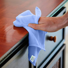 Softspun Microfiber Cleaning Cloths Towel Set 340 Gsm | Highly Absorbent Lint And Streak Free Multi-Purpose Wash Cloth For Kitchen, Car, Stainless (2 Pcs)- Sky Blue