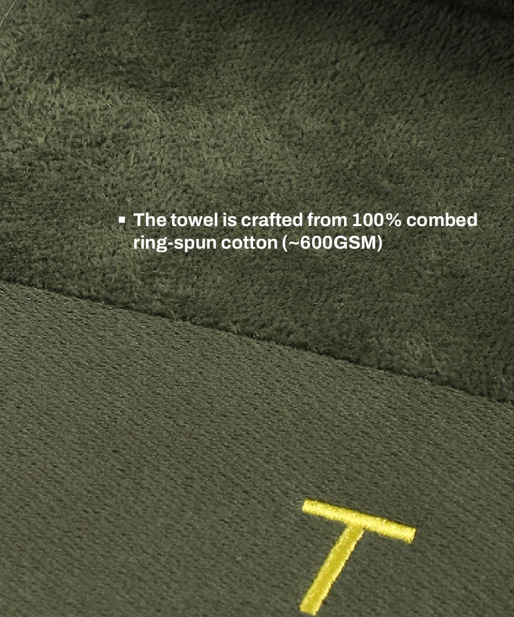 Tego Cotton Performance Sports Towel 100 Gsm - Gym, Work Out, Fitness Towel (Camo Green)