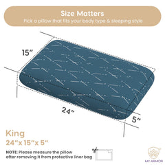 Cool Gel Memory Foam Pillow, Orthopedic Pillows For Sleeping, King Size - 5 Inch Thick | Pillow For Neck Pain & Shoulder Pain, Washable Blue Checks Cover, Breathable - Pack Of 1