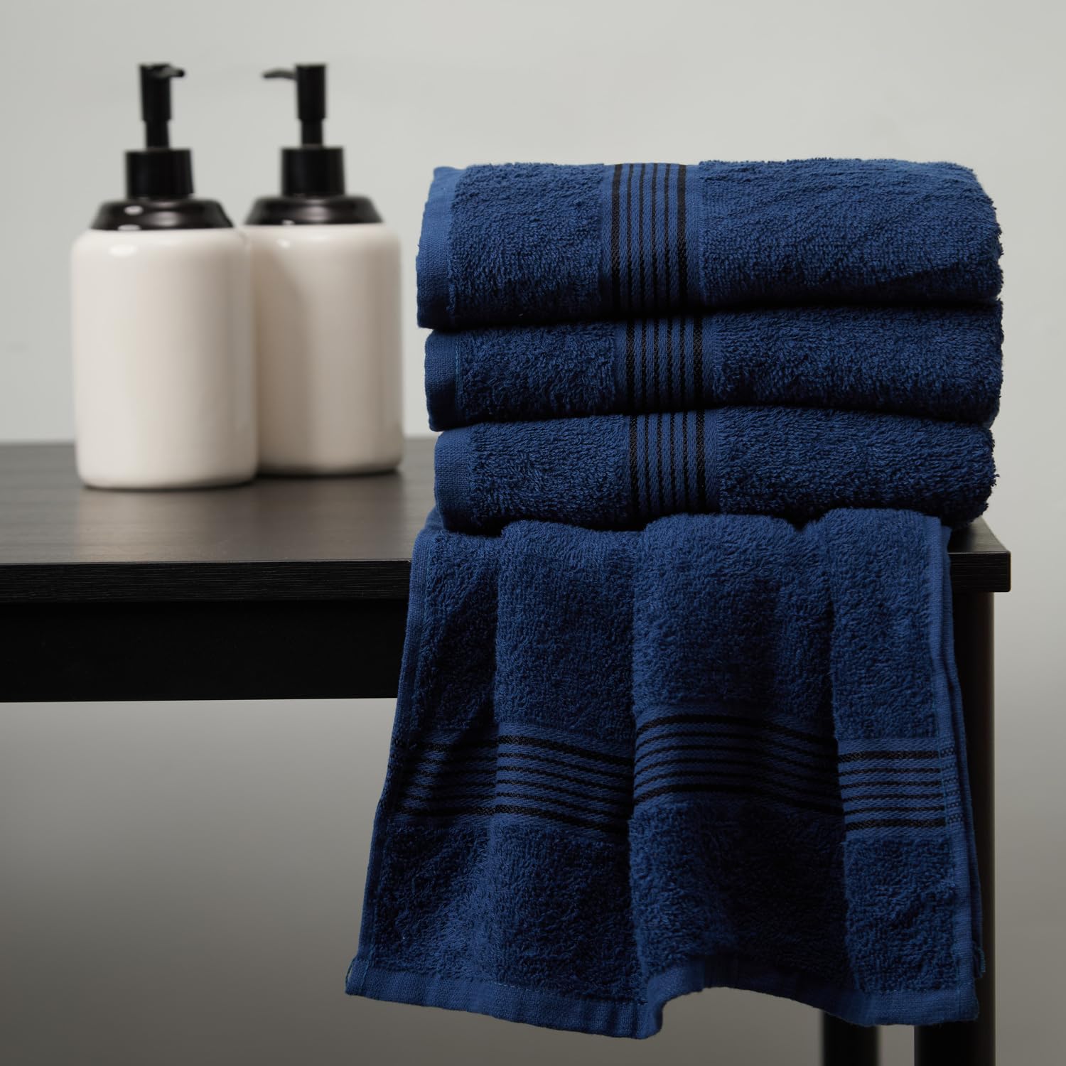 Kopa By Bianca Hand & Gym Towel 800 Gsm | 100% Cotton Soft Terry D'Ross Collection (Navy Blue)- 4 Piece