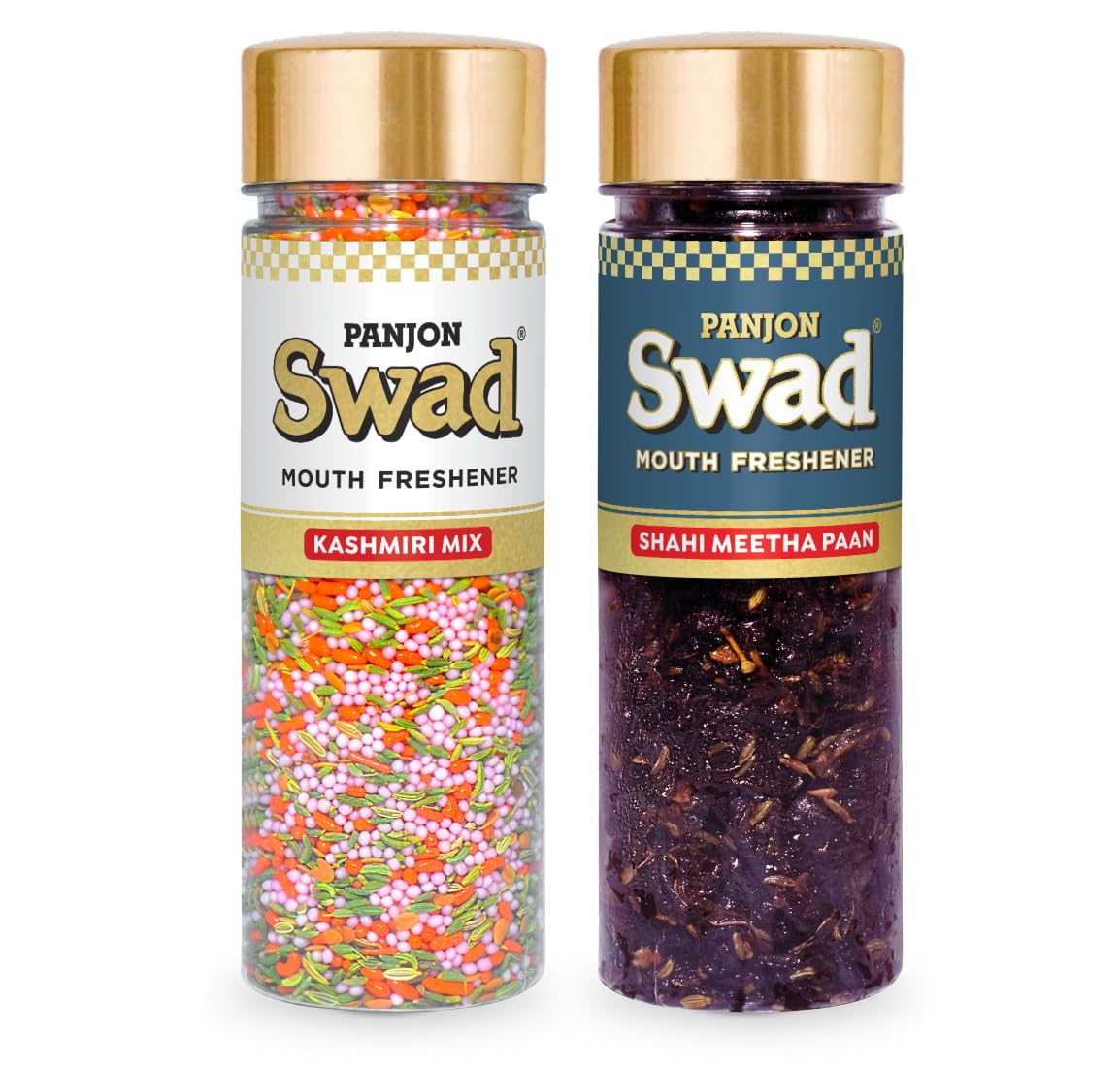 Panjon Swad Kashmiri Mix & Shahi Meetha Paan 450gm, (225gm *2 Bottles) | Digestive Mouth Freshener