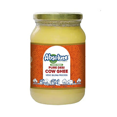 100% Pure Desi Cow Ghee By Absolute | Good Source Of Protein Fiber Healthy & Nutritious Desi Cow Ghee Perfect For Weight Loss | (500ml) 16.9 Ounce | Jar Pack