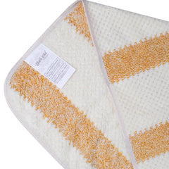 Black Gold The Finer Touch Soft Hand Towel 600 Gsm | Ultra Absorbent, Quick Drying, Cotton-Feel Microfiber Yellow & White Stripes -Pack Of 3