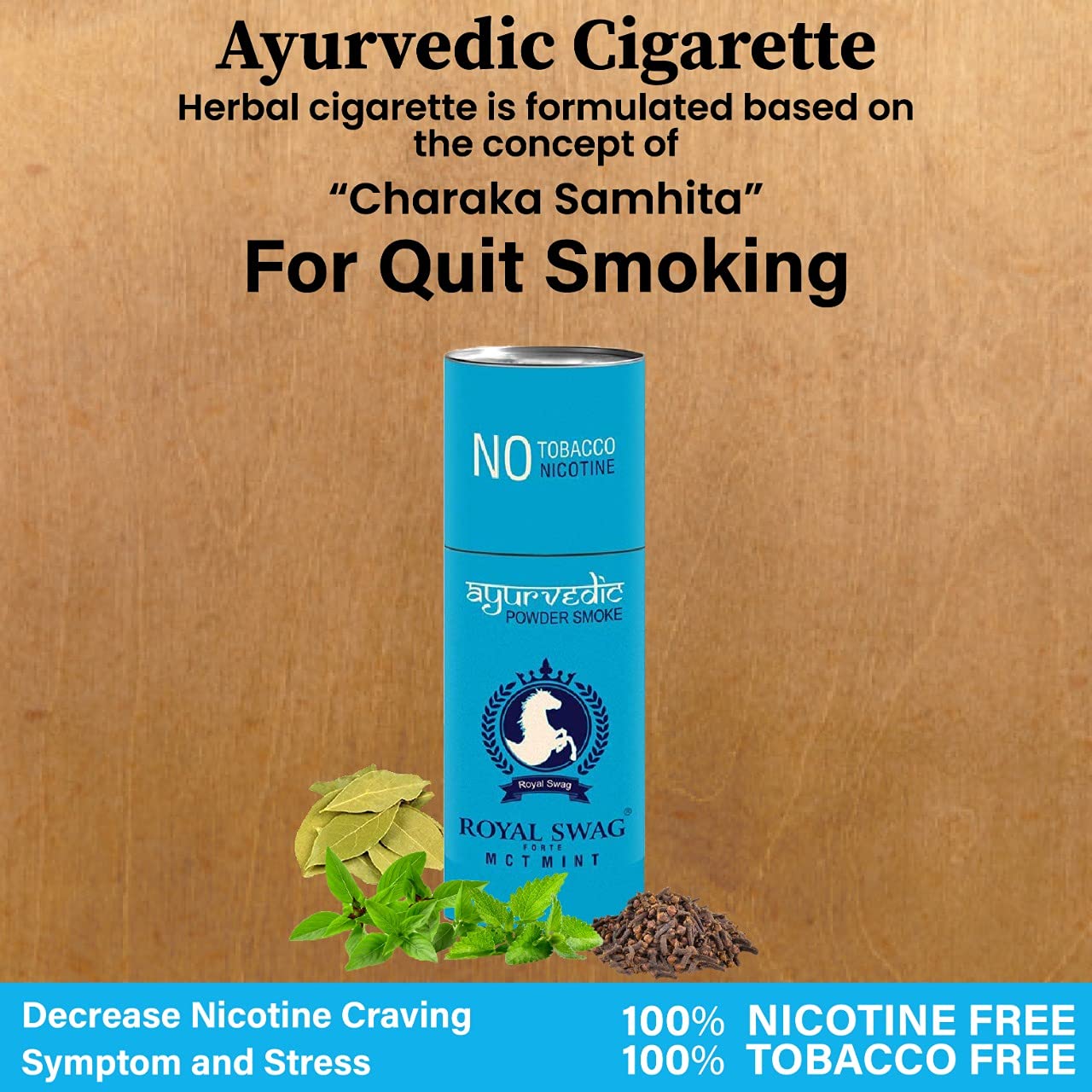 Royal Swag Ayurvedic & Herbal Cigarettes Regular Flavour & Mint Flavour (10 Sticks Each) With 20ml Shot Anti Addiction Spray - (20 Sticks)