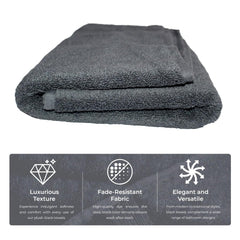 Bhapri Turkish 100% Cotton Luxury Bath Towels 500 Gsm | Lightweight Soft & Absorbent Quick Dry Plush Bathroom Towels (Black)