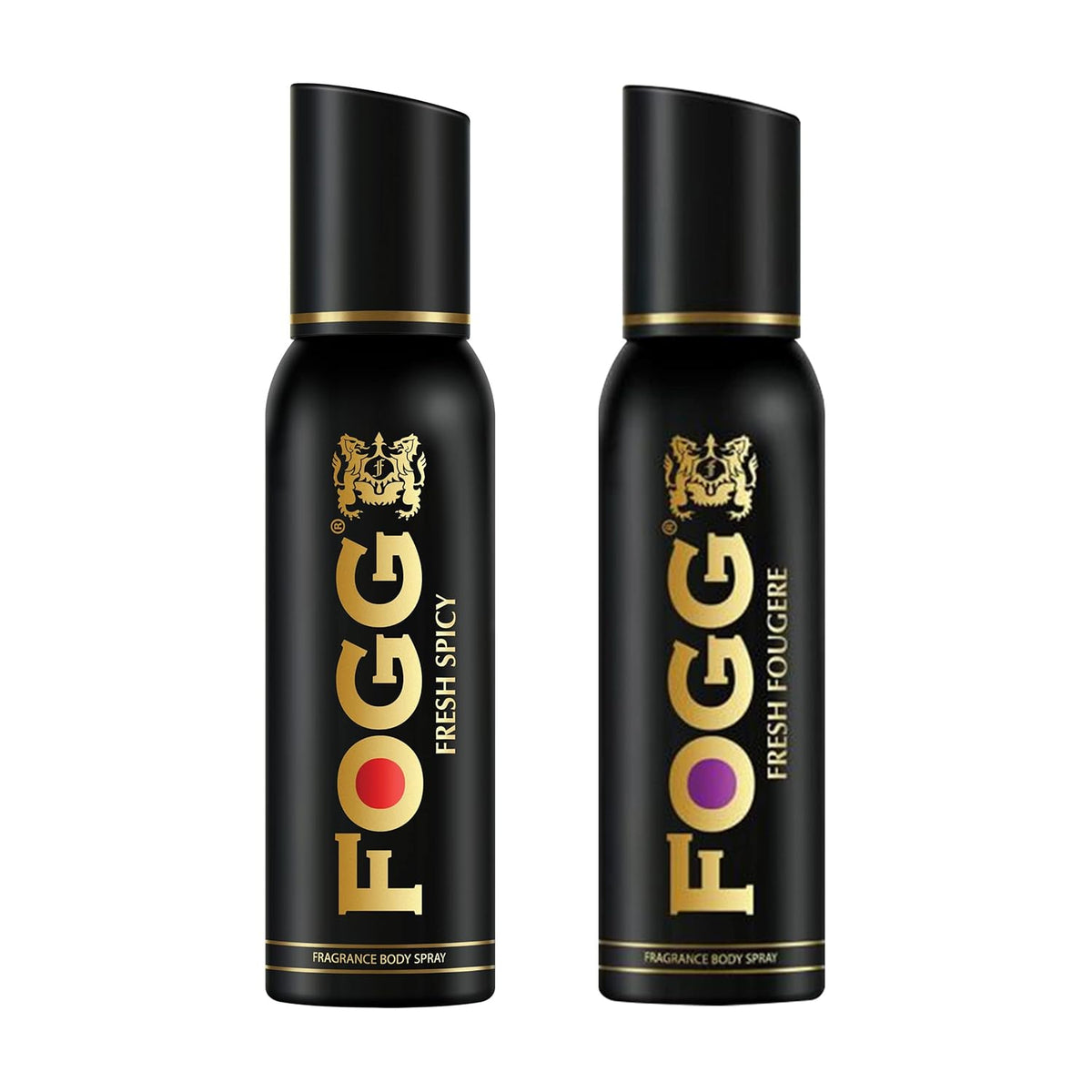 Fogg Fresh Fougere & Spicy Premium No Gas Deodorant For Men | Long-lasting Perfume Body Spray 120ml Each 4 Fl.oz.