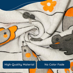 Rangoli 100% Cotton Baby Bath Towel 300 Gsm | Super Soft & Highly Absorbent, Anti-Bacterial, Multipurpose Towels (Light Grey) - Pack Of 1