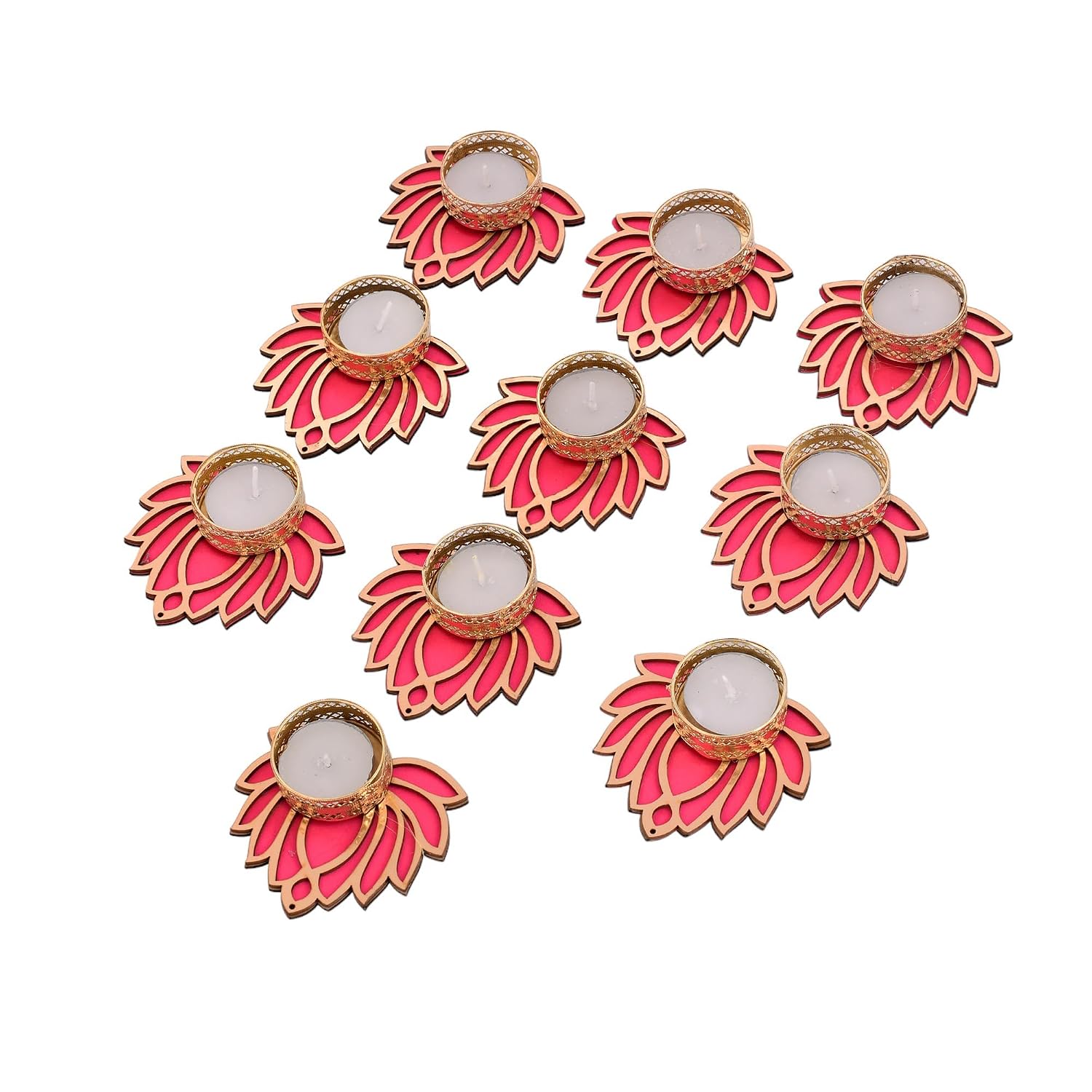 LOTUS TEALIGHT CANDLE HOLDER SET OF 4 | PERFECT FOR NAVRATRA DECORATION