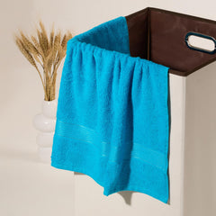 Kopa Quick Dry 100% Cotton Soft Terry Bath Towel 380 Gsm | Quick Dry 100% Cotton Super Absorbent, Lightweight (D'Ross) Bath Towel (Turq)