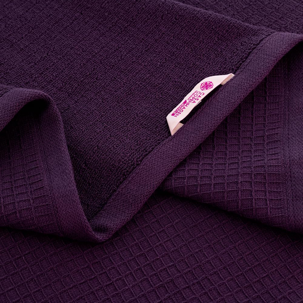 Casa Copenhagen Egyptian Cotton Zero Twist Hand Towel 400 Gsm (Dark Purple) -2 Pcs