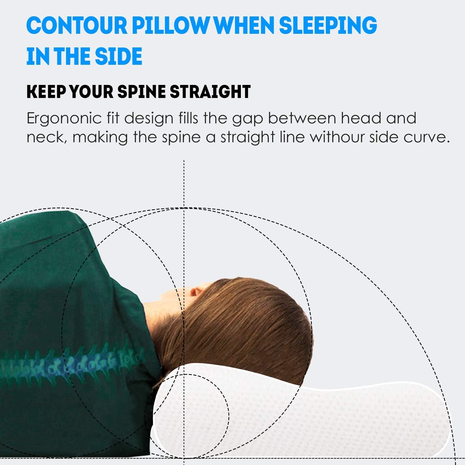 Memory Foam Pillow For Sleeping, Cool Gel Cervical Contour Orthopedic Bed Pillow | White Pillow, For Neck Shoulder Back Pain Relief, Washable Cover, Comfortable Pillows - Pack Of 2
