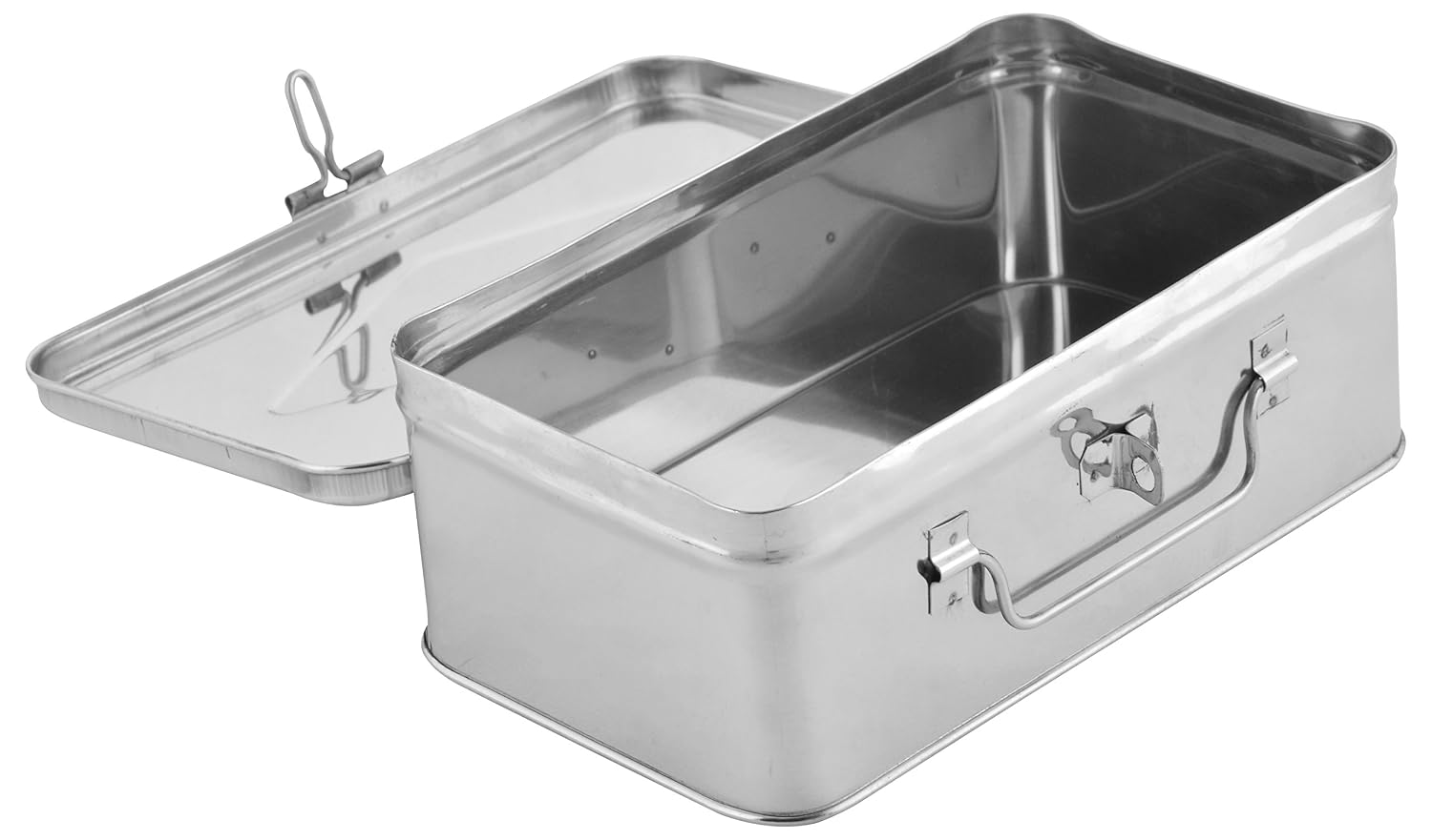 Stainless Steel Bank Locker Box, Cash Box, Jewellery Box - Rectangle 20.3 X 12.7 X 7 Cm, Silver - Small, Special Feature - Portable