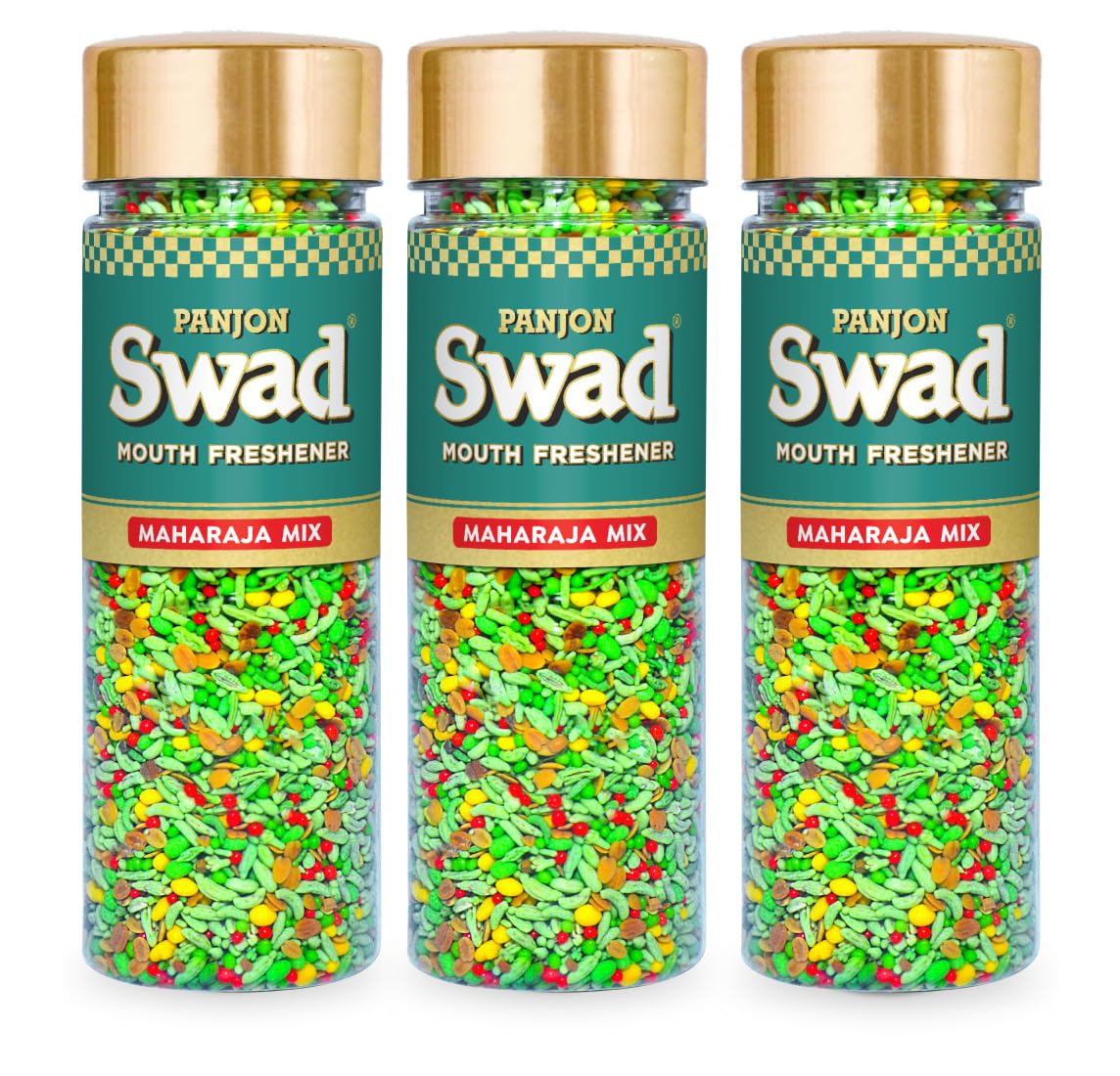 Panjon Swad Maharaja Mix Mukhwas 450gm, (150gm *3 Bottles)