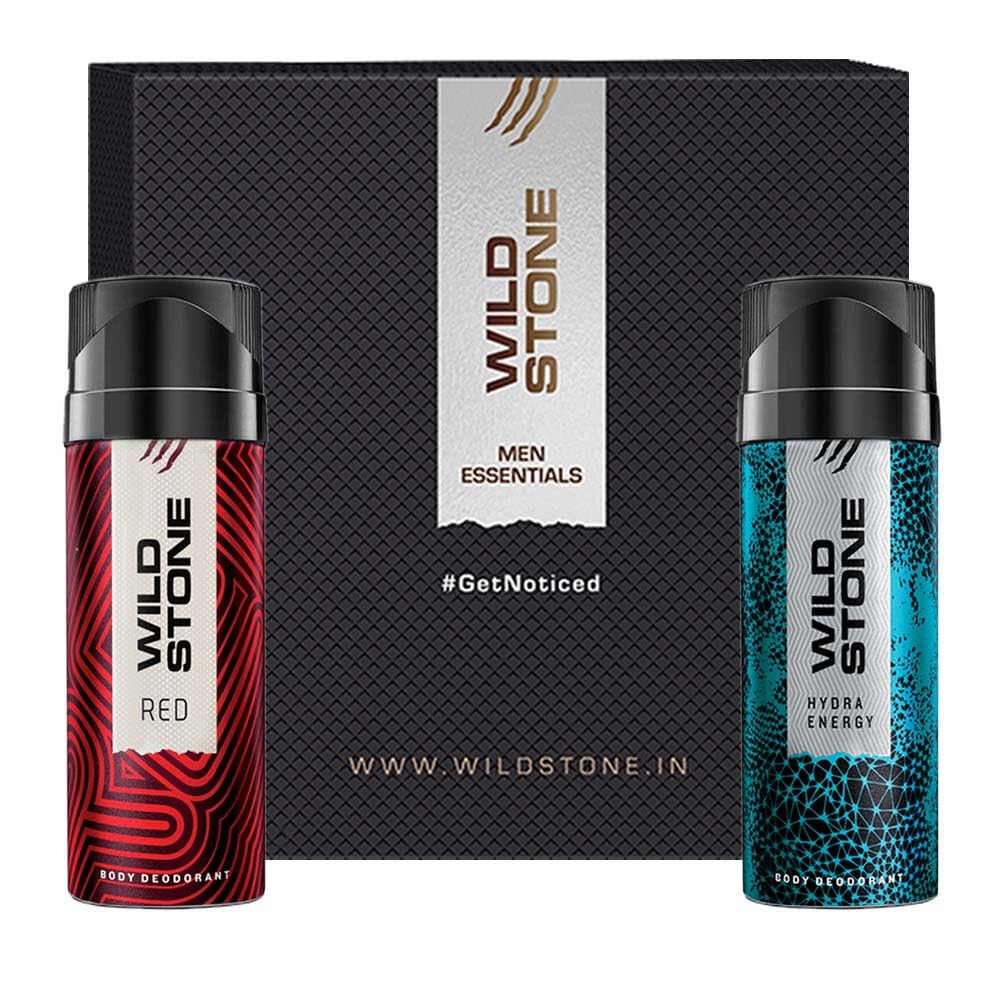 Wild Stone Hydra Energy & Red Deodorant Men Body Spray 300ml 10.1 Fl.oz. Pack Of 2 | Best Gift For Special One