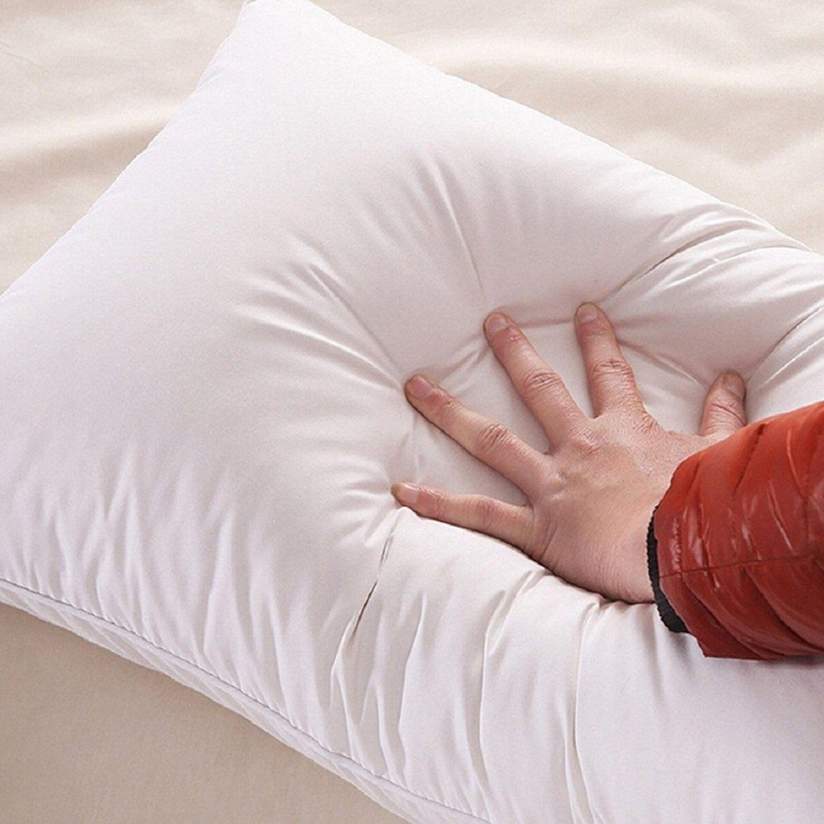 Hotel Quality Sleeping Fiber Pillow, White Color - 16 X 24 Inch | Bed Pillow, Rectangular Shape, Washable, Soft Pillow - Set Of 2
