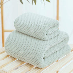 Linear Microfiber Bath Towel & Hand Towel 300 Gsm | Microfiber Bath Towels For Large Size For Men & Women (Green)