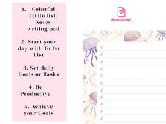 A5 Notes/To Do List Notepad, Beautiful Checklist Pad, Tear-Off Sheets (Octopus) Pack Of 1