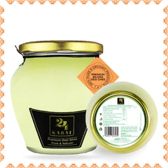 Natural Buffalo Desi Ghee By 24 Karat | Rich In Vitamins & Protein Fiber Curd-Churned Bilona Desi Ghee Good For Digestion | (500ml) 16.9 Ounce | Jar Pack