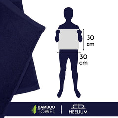 Heelium Bamboo Face Towel 600 Gsm | Ultra Absorbent & Odour-Free 3x Softer Than Cotton Towels | Pack Of 3 - Blue, Grey & Iris