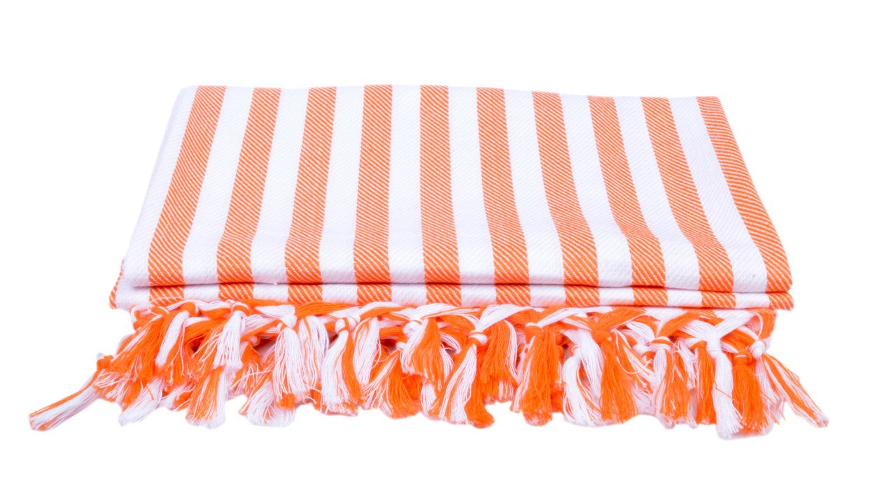 Sathiyas Supreme Turkish Cotton Bath Towel 600 Gsm -Set Of 2 (Lavender & Orange)