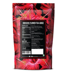 Blue Tea Hibiscus Flower Herbal Tea - 100gm Zipper Pack, 3.5 Ounce, 100+ Cups | Skin Glow Enhancing Tea - Caffeine Free Flower Based Tangy Flavor Tea