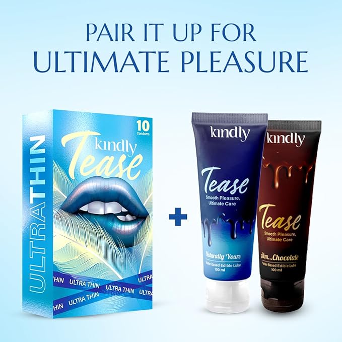 Kindly Tease Ultra Thin Condoms For Men, Pack Of 10 Paraben Free, Safe & Comfortable Protection