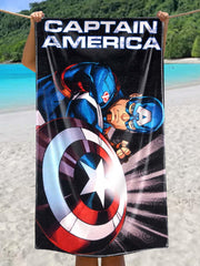 Athom Living Captain America Kids Bath Towel 350 Gsm | Super Soft, Quick Dry, Highly Absorbent, Lightweight & Durable Towel