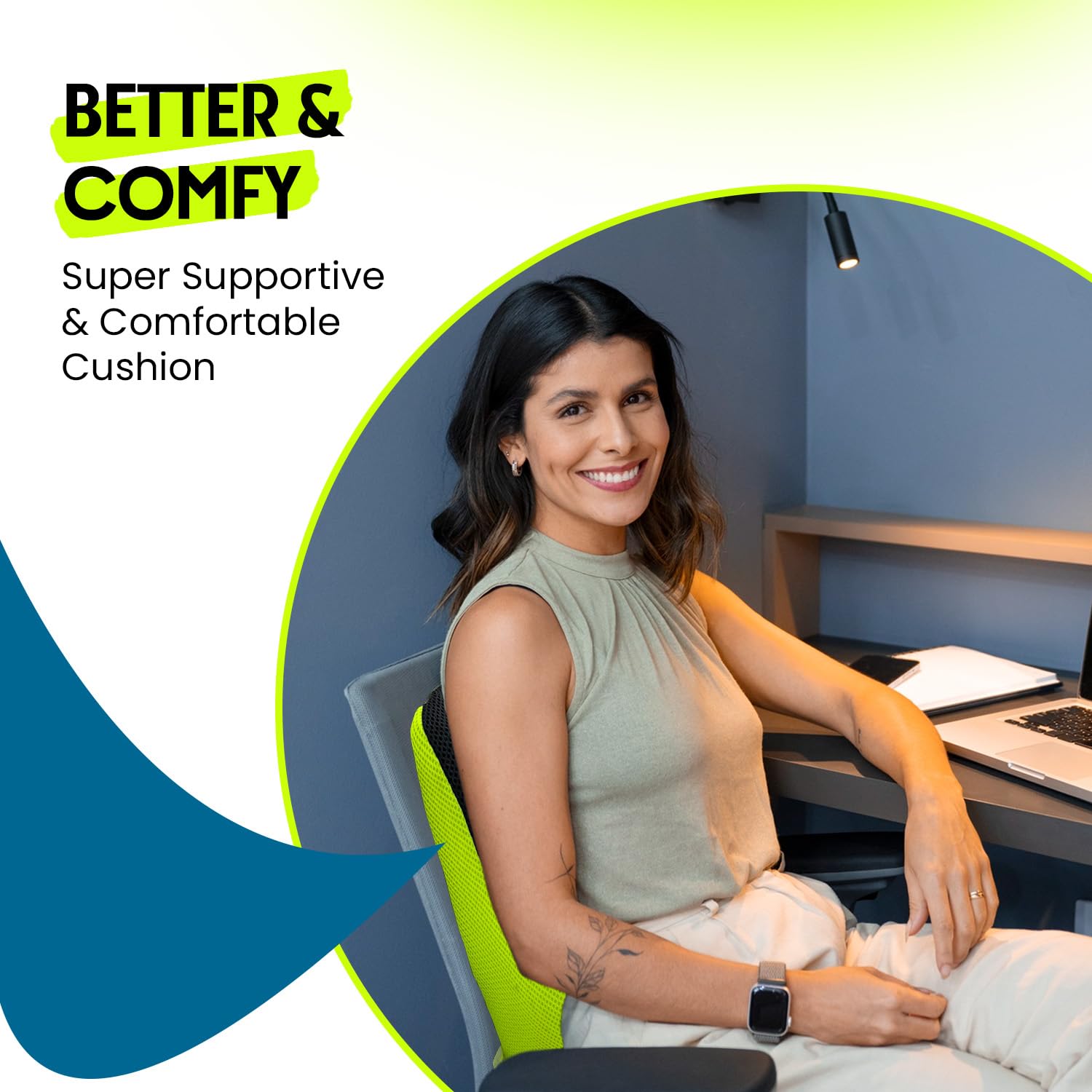 Cool Gel Memory Foam Donut Pillow, Piles Pillow, Tailbone Pain Seat Support | Standard Size, For Lower Back, Hemorrhoids, Ring Pillow, Black & Green, Donut Pillow - Combo Pack