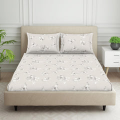 Double Bedsheet For Queen Size 2 Matching Pillow Cover - 88 X 100 Inches, Grey | Durable & Long Lasting Wrinkle Resistant Fabric - Skin Safe & Super Soft