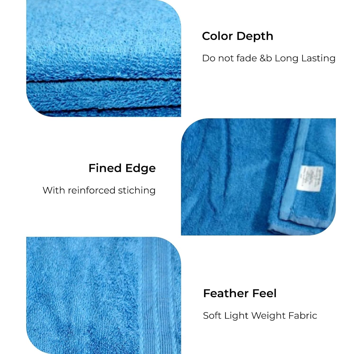 Bhapri Turkish 100% Cotton Luxury Bath Towels 500 Gsm | Lightweight Soft & Absorbent Quick Dry Plush Bathroom Towels (Blue)